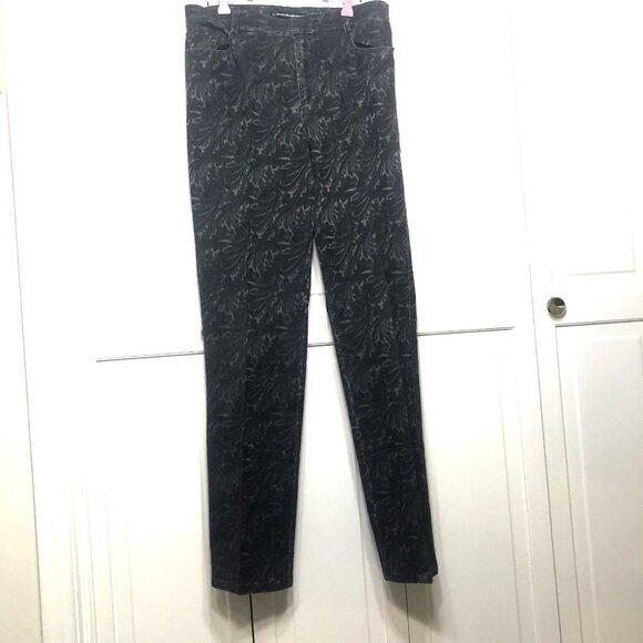 Vintage Ellen Tracy Company Jeans Women's 10 Straight Pockets Dark Grey Paisley - Picture 1 of 9